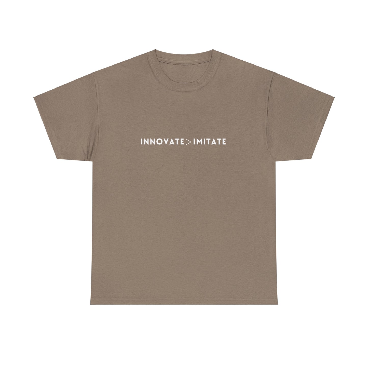 Inspirational Unisex Heavy Cotton Tee - Innovate > Imitate