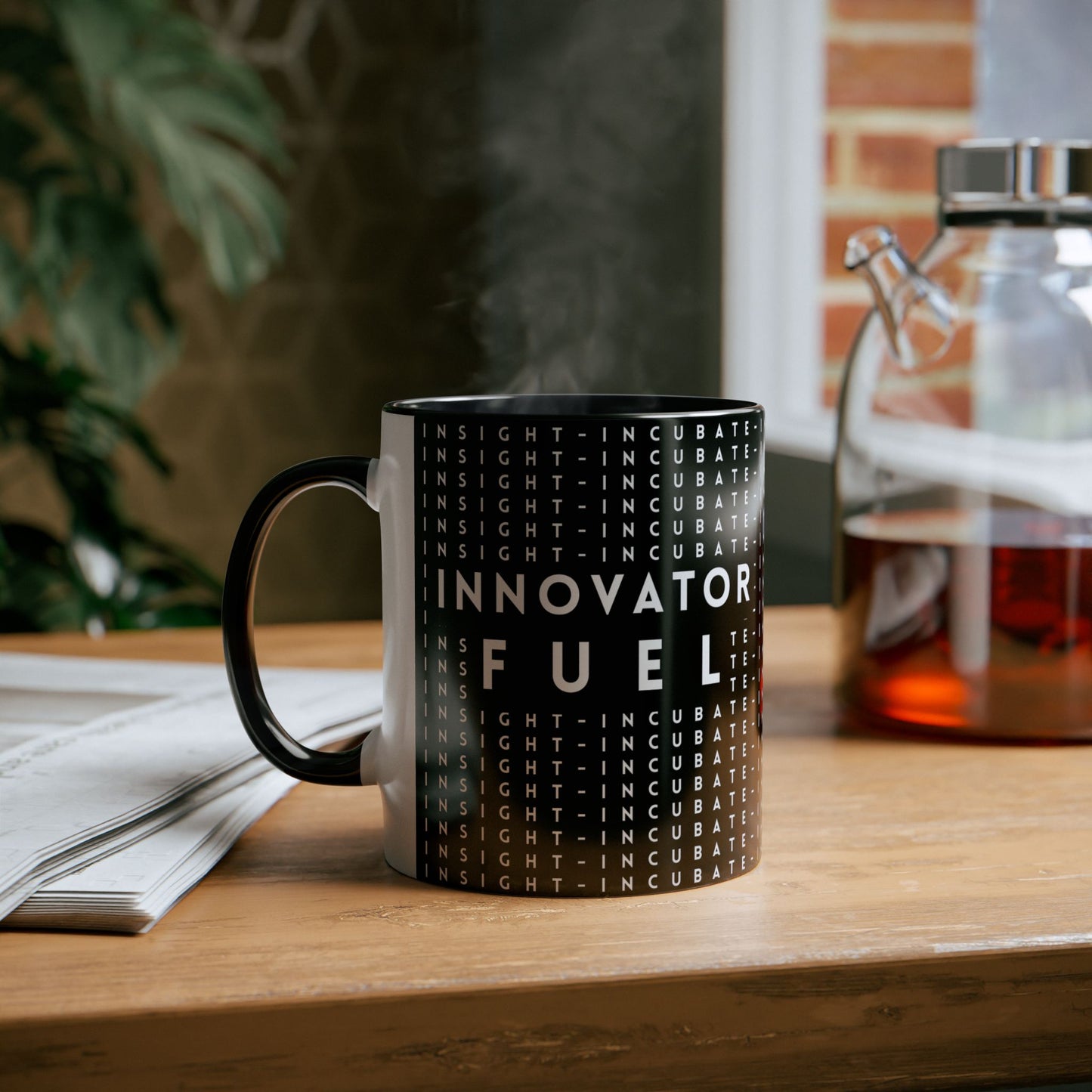 Inspirational Two-Tone Coffee Mug - 'Innovator Fuel' | 11oz