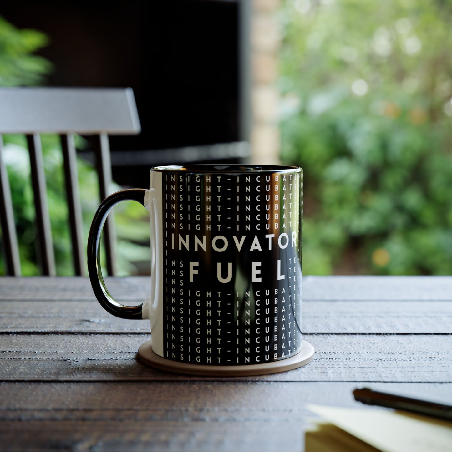 Inspirational Two-Tone Coffee Mug - 'Innovator Fuel' | 11oz